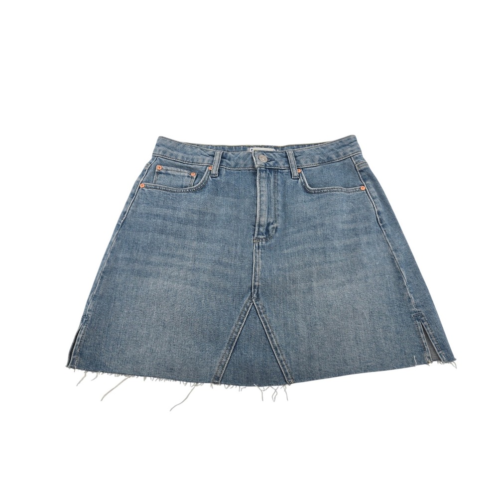 PAIGE Skirt Womens 27 Jessie Skirt-Distressed Blue Raw Hem NEW